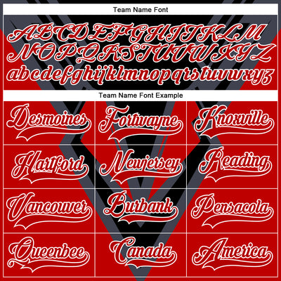 Custom Black Red Gray-White 3D Pattern Cyber Mecha E-sport Hockey Jersey