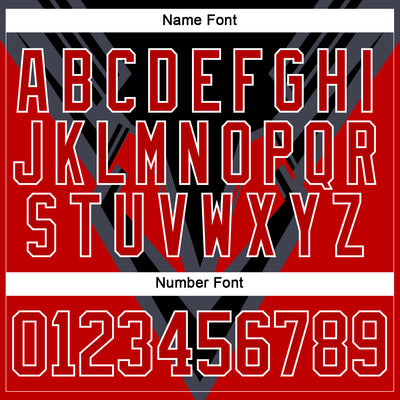 Custom Black Red Gray-White 3D Pattern Cyber Mecha E-sport Hockey Jersey