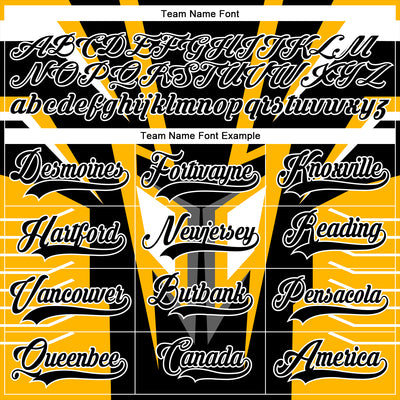 Custom Black Gold Brown-White 3D Pattern Cyber Mecha E-sport Hockey Jersey