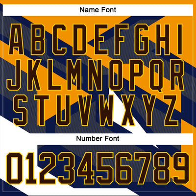 Custom Navy Brown Yellow-White 3D Pattern Cyber Mecha E-sport Hockey Jersey