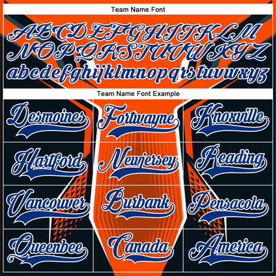 Custom Orange Royal-White 3D Pattern Cyber Mecha E-sport Hockey Jersey