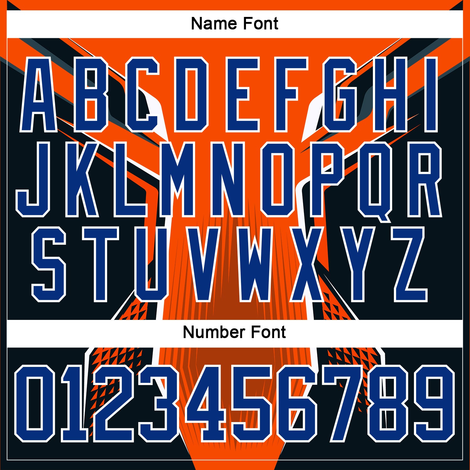 Custom Orange Royal-White 3D Pattern Cyber Mecha E-sport Hockey Jersey