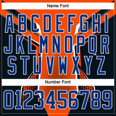 Custom Orange Royal-White 3D Pattern Cyber Mecha E-sport Hockey Jersey