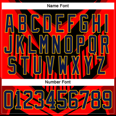 Custom Orange Navy Black-Gold 3D Pattern Cyber Mecha E-sport Hockey Jersey