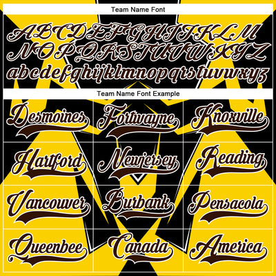 Custom Black Brown Yellow-White 3D Pattern Cyber Mecha E-sport Hockey Jersey