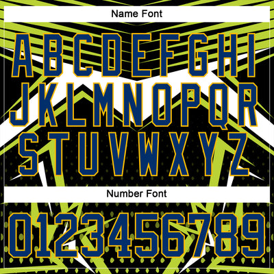 Custom Black US Navy Blue Green Navy Gold-White 3D Pattern Cyber Mecha E-sport Hockey Jersey