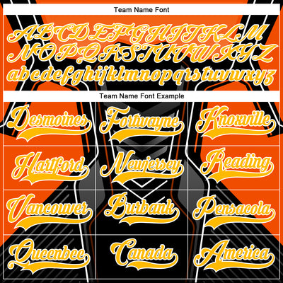 Custom Black Gold Gray Orange-White 3D Pattern Cyber Mecha E-sport Hockey Jersey