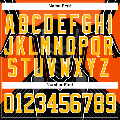 Custom Black Gold Gray Orange-White 3D Pattern Cyber Mecha E-sport Hockey Jersey