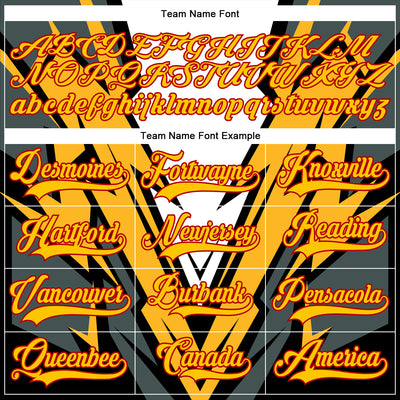 Custom Black Yellow Royal-Red 3D Pattern Cyber Mecha E-sport Hockey Jersey