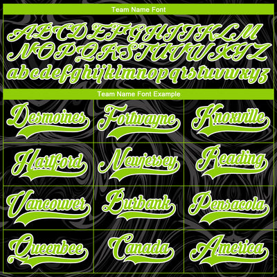 Custom Black Neon Green-White 3D Splash Art Hockey Lace Neck Jersey