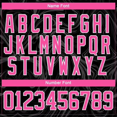 Custom Black Pink-White 3D Splash Art Hockey Lace Neck Jersey