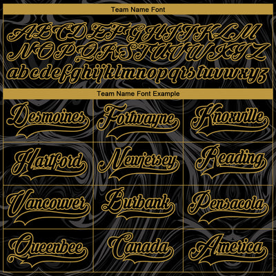 Custom Black Old Gold-White 3D Splash Art Hockey Lace Neck Jersey