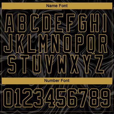 Custom Black Old Gold-White 3D Splash Art Hockey Lace Neck Jersey