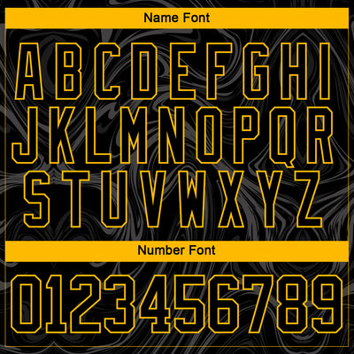 Custom Black Gold-White 3D Splash Art Hockey Lace Neck Jersey