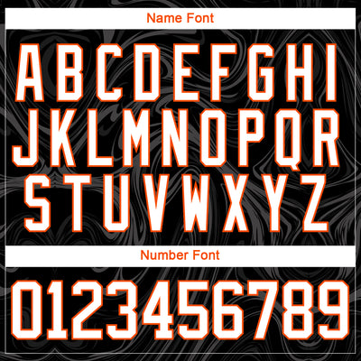 Custom Black White-Orange 3D Splash Art Hockey Lace Neck Jersey