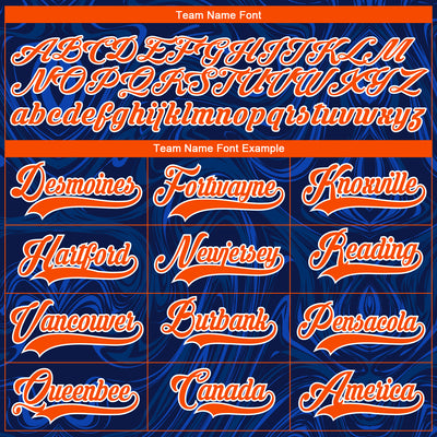 Custom Navy Orange-White 3D Splash Art Hockey Lace Neck Jersey