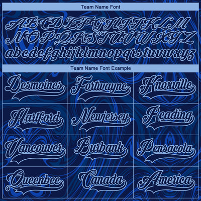 Custom Navy Light Blue-White 3D Splash Art Hockey Lace Neck Jersey