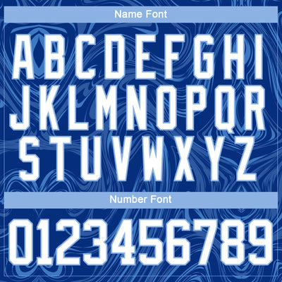 Custom Royal White-Light Blue 3D Splash Art Hockey Lace Neck Jersey