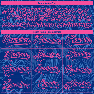 Custom Royal Pink-White 3D Splash Art Hockey Lace Neck Jersey