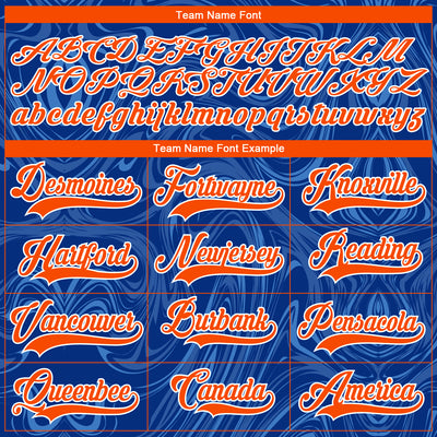 Custom Royal Orange-White 3D Splash Art Hockey Lace Neck Jersey