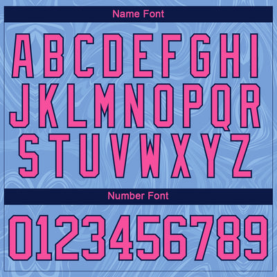 Custom Light Blue Pink Navy-White 3D Splash Art Hockey Lace Neck Jersey