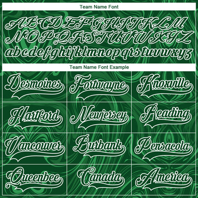 Custom Green Old Gold-White 3D Splash Art Hockey Lace Neck Jersey