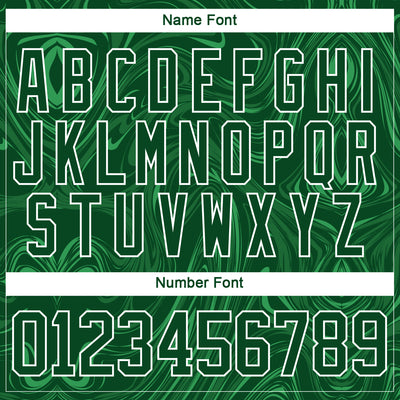 Custom Green Old Gold-White 3D Splash Art Hockey Lace Neck Jersey