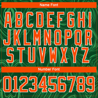 Custom Green Orange-White 3D Splash Art Hockey Lace Neck Jersey