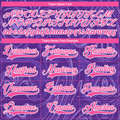 Custom Purple Pink-White 3D Splash Art Hockey Lace Neck Jersey