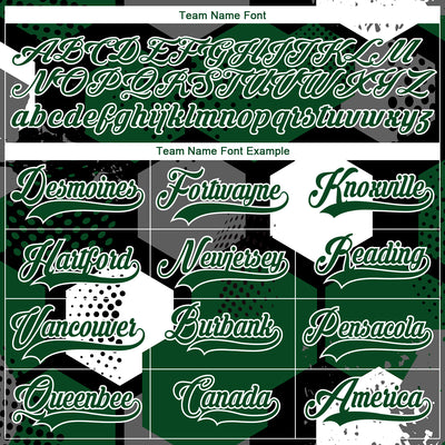 Custom Green Black-White 3D Pattern Geometric Shape Hockey Lace Neck Jersey