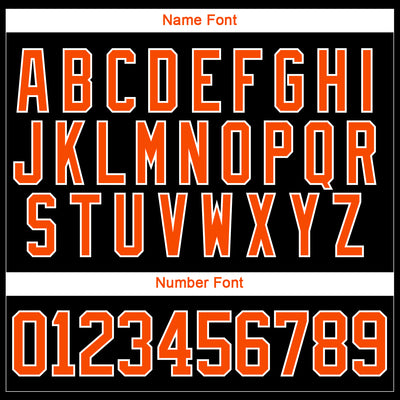 Custom Orange Black-White 3D Pattern Geometric Shape Hockey Lace Neck Jersey