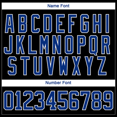 Custom Royal Black-White 3D Pattern Geometric Shape Hockey Lace Neck Jersey