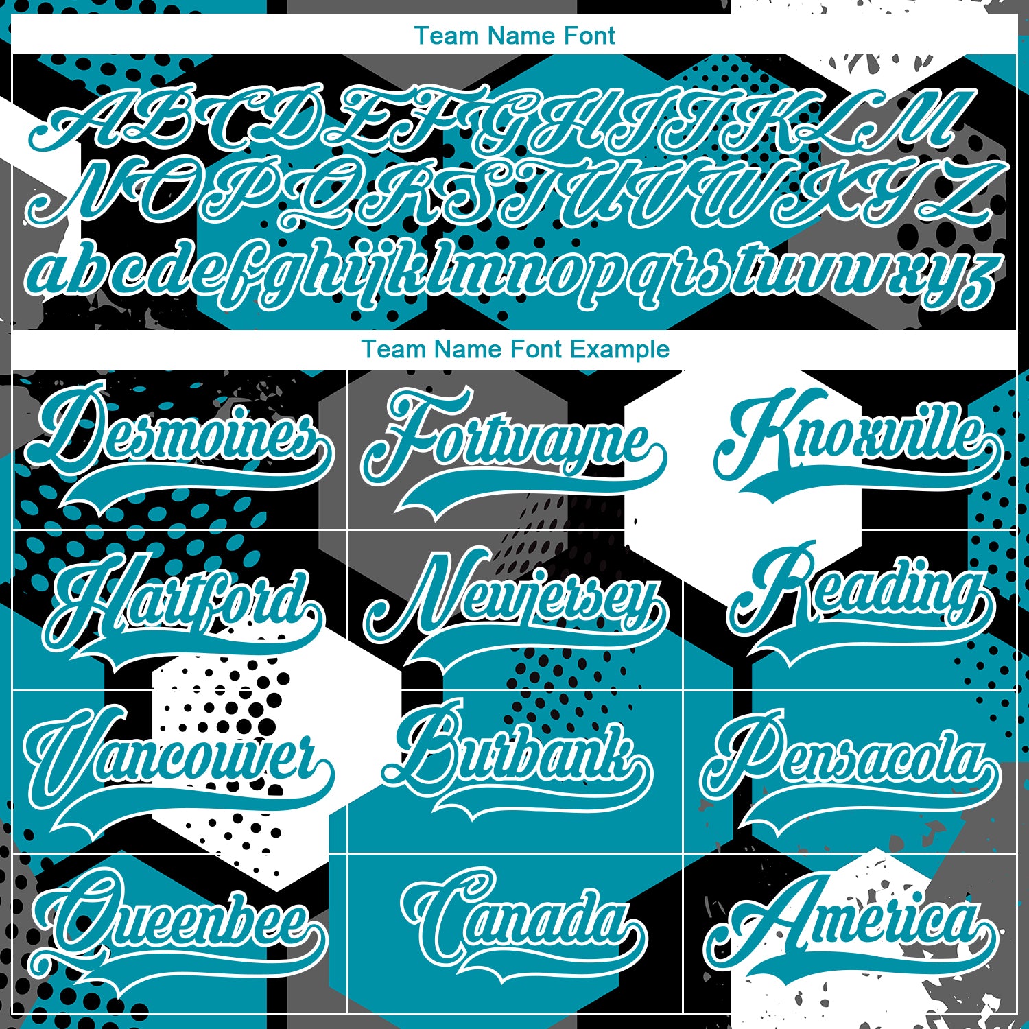 Custom Teal Black-White 3D Pattern Geometric Shape Hockey Lace Neck Jersey