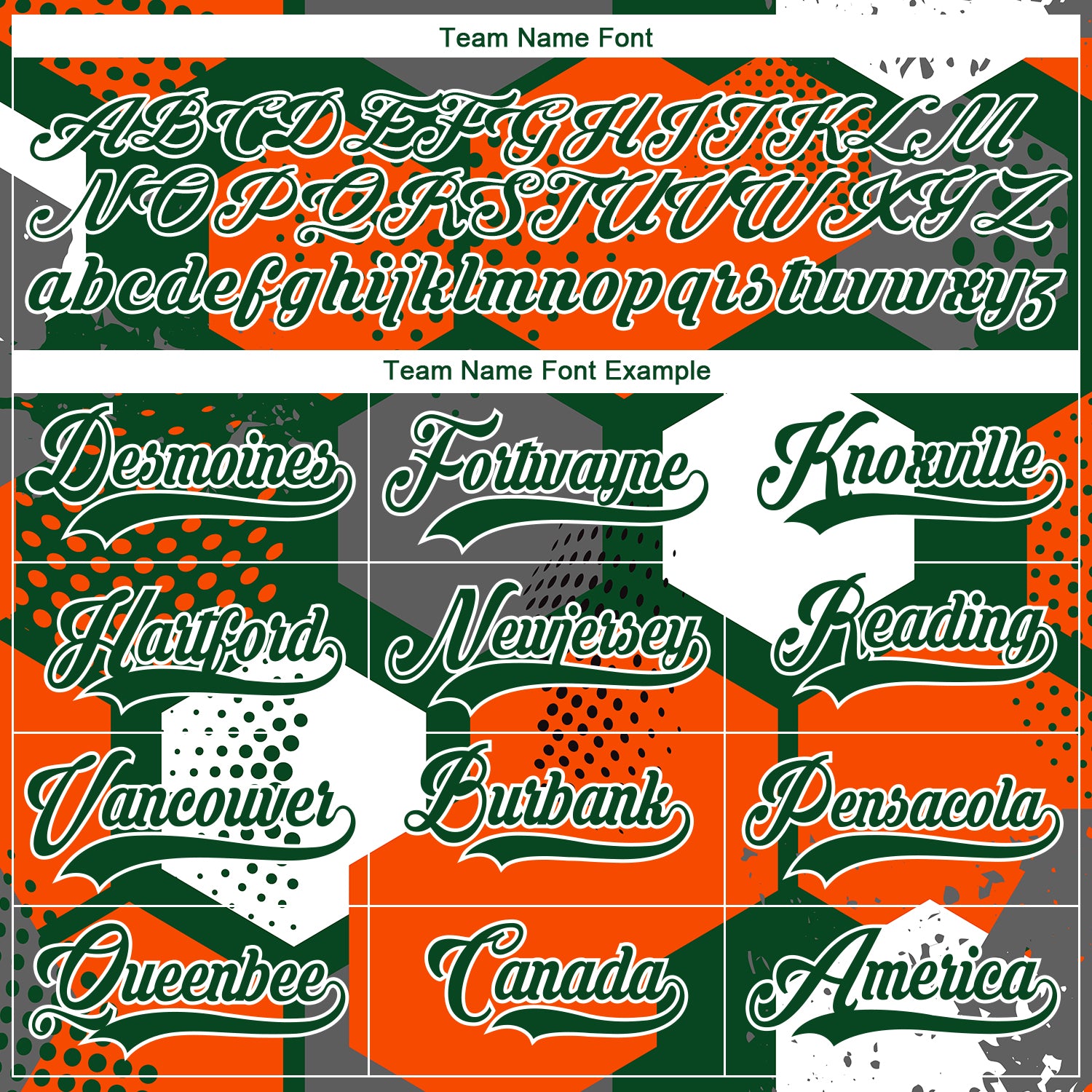 Custom Orange Green-White 3D Pattern Geometric Shape Hockey Lace Neck Jersey