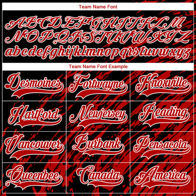 Custom Black Red-White 3D Splash Art Hockey Lace Neck Jersey