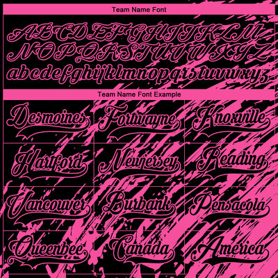 Custom Black Pink-White 3D Splash Art Hockey Lace Neck Jersey