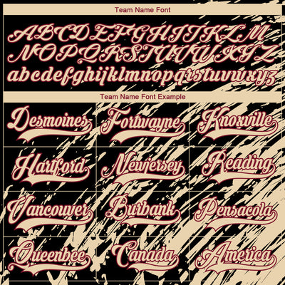 Custom Black City Cream-Crimson 3D Splash Art Hockey Lace Neck Jersey