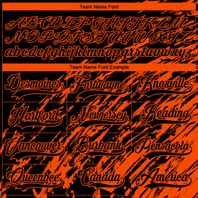 Custom Black Orange-White 3D Splash Art Hockey Lace Neck Jersey