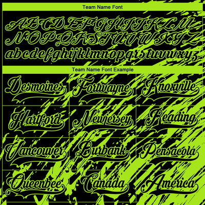 Custom Black Neon Green-White 3D Splash Art Hockey Lace Neck Jersey
