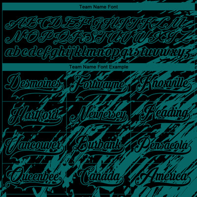 Custom Black Teal-White 3D Splash Art Hockey Lace Neck Jersey