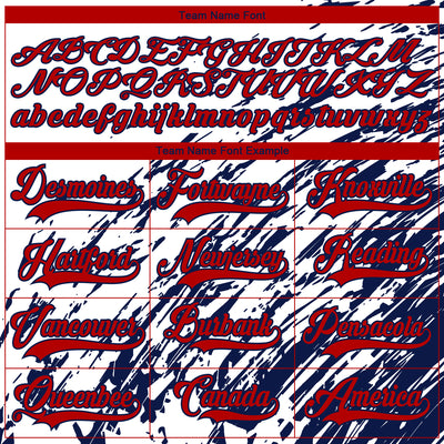 Custom White Red-Navy 3D Splash Art Hockey Lace Neck Jersey