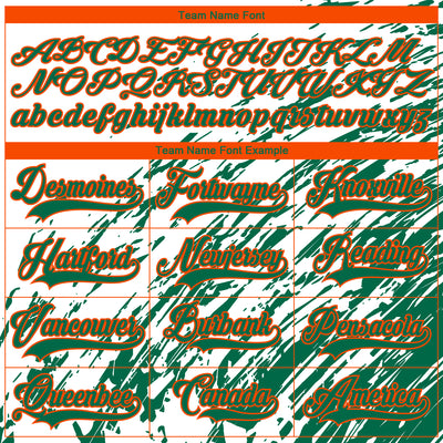 Custom White Kelly Green-Orange 3D Splash Art Hockey Lace Neck Jersey