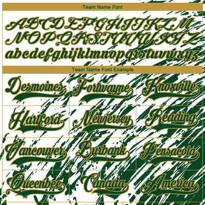 Custom White Green-Old Gold 3D Splash Art Hockey Lace Neck Jersey