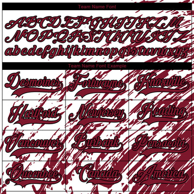 Custom White Crimson-Black 3D Splash Art Hockey Lace Neck Jersey