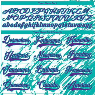 Custom White Purple-Aqua 3D Splash Art Hockey Lace Neck Jersey