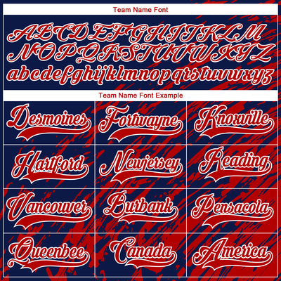 Custom Navy Red-White 3D Splash Art Hockey Lace Neck Jersey