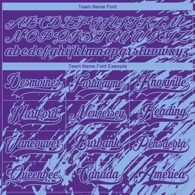 Custom Purple Light Blue-White 3D Splash Art Hockey Lace Neck Jersey