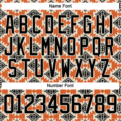 Custom Black Orange-Cream 3D Pattern Native Americans Tribal Indigenous People Hockey Lace Neck Jersey