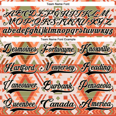 Custom Cream Black-Orange 3D Pattern Native Americans Tribal Indigenous People Hockey Lace Neck Jersey