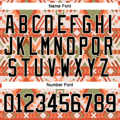 Custom Cream Black-Orange 3D Pattern Native Americans Tribal Indigenous People Hockey Lace Neck Jersey